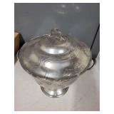 Antique Arts and Crafts WMF Silver Plated Covered Sugar Bowl with Handles