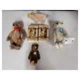Collection of 6 Steiff Teddy Bears and Pig Plush Figures with Original Tags