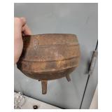 Vintage Wagner Ware Aluminum Roaster and Cast Iron Cauldron with Wooden Masher