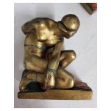 Pair of Art Deco Style Bronze-Finish Bookends with Figure Motif