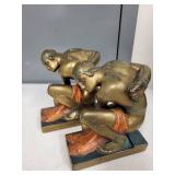 Pair of Art Deco Style Bronze-Finish Bookends with Figure Motif