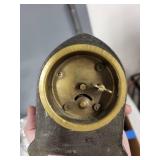 Lot of 3 Vintage Items: New Haven Desk Clock, Baer Brothers Two Bears Brass Advertising Figure, Green Stone Ashtray