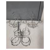 Set of 3 Metal Wire Carriers for Bowls and Bottles