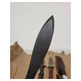 Lot of 4 Vintage Fixed Blade Knives including Camillus and WECO Japan