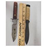 Lot of 4 Vintage Fixed Blade Knives including Camillus and WECO Japan