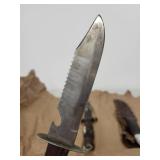 Lot of 4 Vintage Fixed Blade Knives including Camillus and WECO Japan