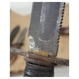 Lot of 4 Vintage Fixed Blade Knives including Camillus and WECO Japan