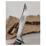 Lot of 4 Vintage Fixed Blade Knives including Camillus and WECO Japan