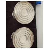 Vintage Sterling Silver Empire Candlesticks and Silver Plated Tableware Set