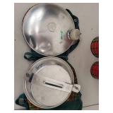 Vintage Thermos and Plaid Metal Canteen Set
