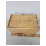 Wood Bread Box with Hinged Lid