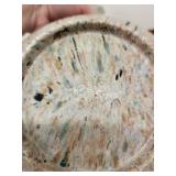 Vintage Kitchenware Collection with Texas Ware Bowl, Fire-King Cup, Glass Jar, and Feed Mill Sack