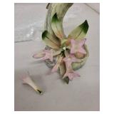 Set of 3 Porcelain Bird Figurines Boehm Sparrow Hawk and Floral Perched Birds