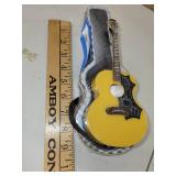Elvis Presley Guitar-Shaped Collectible Tin and Miniature Guitar Ornament