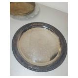 Set of 3 Vintage Metal Serving Trays with Ornate Designs