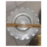 Set of 3 Vintage Metal Serving Trays with Ornate Designs