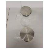 Set of 2 Glass Pitchers with Stainless Steel Lids