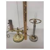Pair of Vintage Brass and Metal Table Lamps