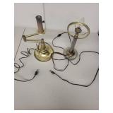 Pair of Vintage Brass and Metal Table Lamps
