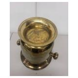 Vintage Brass Hammered Champagne Ice Bucket with Side Handles