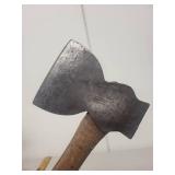 Vintage Wood-Handled Hatchet with Steel Head