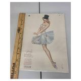 1946 Esquire Pin-Up Calendar Page by Varga January Art Print