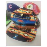 Lot of 4 Snapback Hats - Brooklyn, Chicago Cubs, Eyeball, and Patterned NEFF