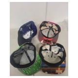 Lot of 4 Snapback Hats - Brooklyn, Chicago Cubs, Eyeball, and Patterned NEFF