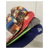 Lot of 4 Snapback Hats - Brooklyn, Chicago Cubs, Eyeball, and Patterned NEFF