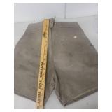 Vintage Leather Lederhosen Shorts with Green Trim and Button Detailing