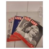 Collection of 7 Vintage Life Magazines from 1945 WWII Era