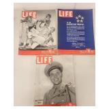 Collection of 7 Vintage Life Magazines from 1945 WWII Era