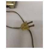 Vintage Brass Table Lamp with Fabric Shade