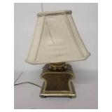 Vintage Brass Table Lamp with Fabric Shade