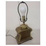 Vintage Brass Table Lamp with Fabric Shade