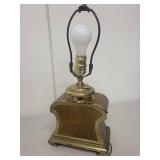 Vintage Brass Table Lamp with Fabric Shade