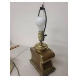 Vintage Brass Table Lamp with Fabric Shade