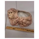 1977 Handmade Ceramic Monkey Planter by Mays