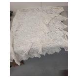 White Handmade Crochet Lace Bedspread