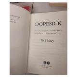 Collection of 9 Books and Notebook Including Cornwell, McCarthy, Dopesick, and More