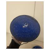 Set of 2 Blue Speckled Enamelware Camp Kettles