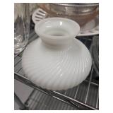 Collection of Vintage Glassware, Pitcher, Vase, Bowls, and Danbury Table Clock