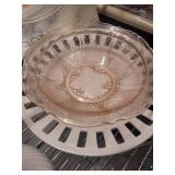 Collection of Vintage Glassware, Pitcher, Vase, Bowls, and Danbury Table Clock