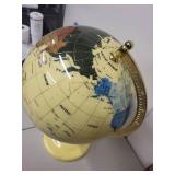 Vintage World Globe on Yellow Metal Stand