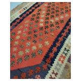 Vintage Handwoven Kilim Rug 49x32 Inch Geometric Pattern