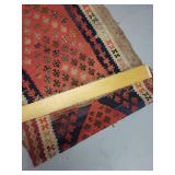 Vintage Handwoven Kilim Rug 49x32 Inch Geometric Pattern