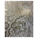 Large Engraved Brass Charger Tray with Middle Eastern Motif, 35 Inches