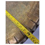 Large Engraved Brass Charger Tray with Middle Eastern Motif, 35 Inches