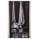 Abstract Canvas Artwork Featuring Anubis-Inspired Figure 24x48 Inches