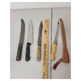 Collection of German Knives and Carving Utensils with Stag Handles